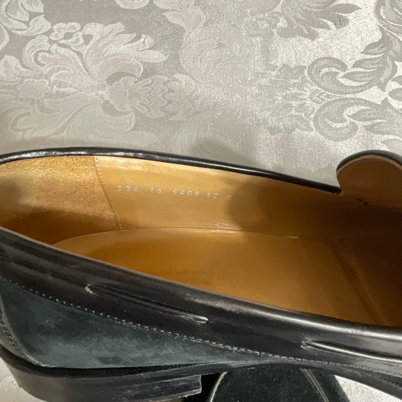 Johnston Murphy Loafers Mens 12 M Tassels Black Suede &Leather Cellini Italy - Picture 7 of 7